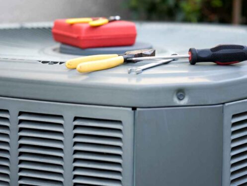 Conducting HVAC maintenance outside